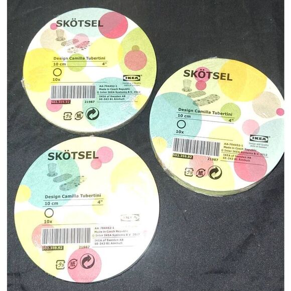 IKEA IKEA Paper coasters 4" Design Camilla Tubertini 3 pack of 10 Spring Easter - Picture 1 of 4
